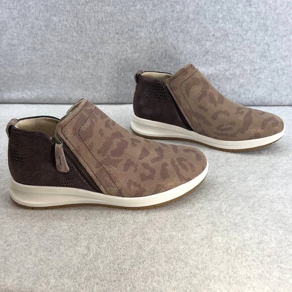 Revere Dublin Leather Zip Up Ankle Sneaker Shoe-Camo Espresso -Women Size 8 *NEW - Picture 5 of 15